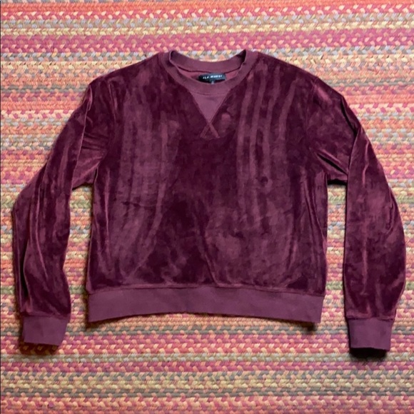MAROON VELVET PULLOVER SWEATER - Picture 1 of 3